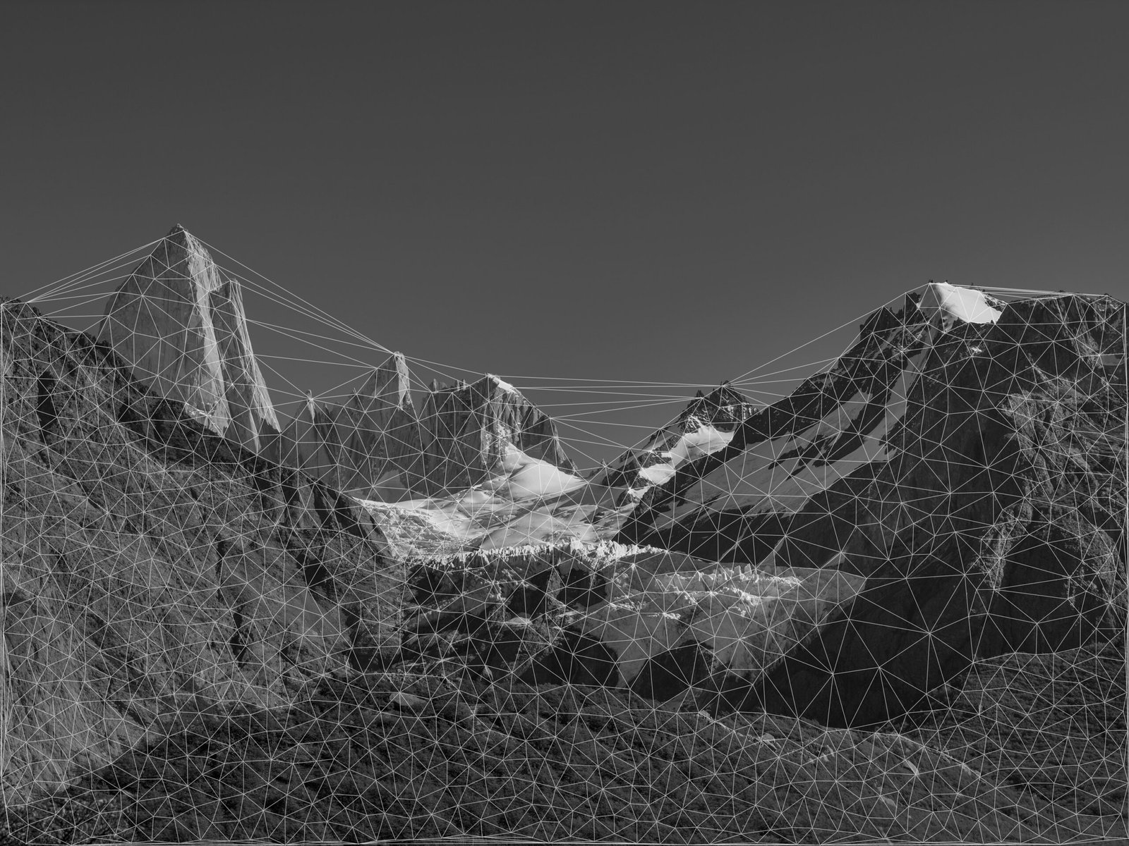 Glaciar Piedras Blancas.
Topologia. Puntos de interés en la imagen conectados en una malla de triángulos de Delaunay
2025 /2026
