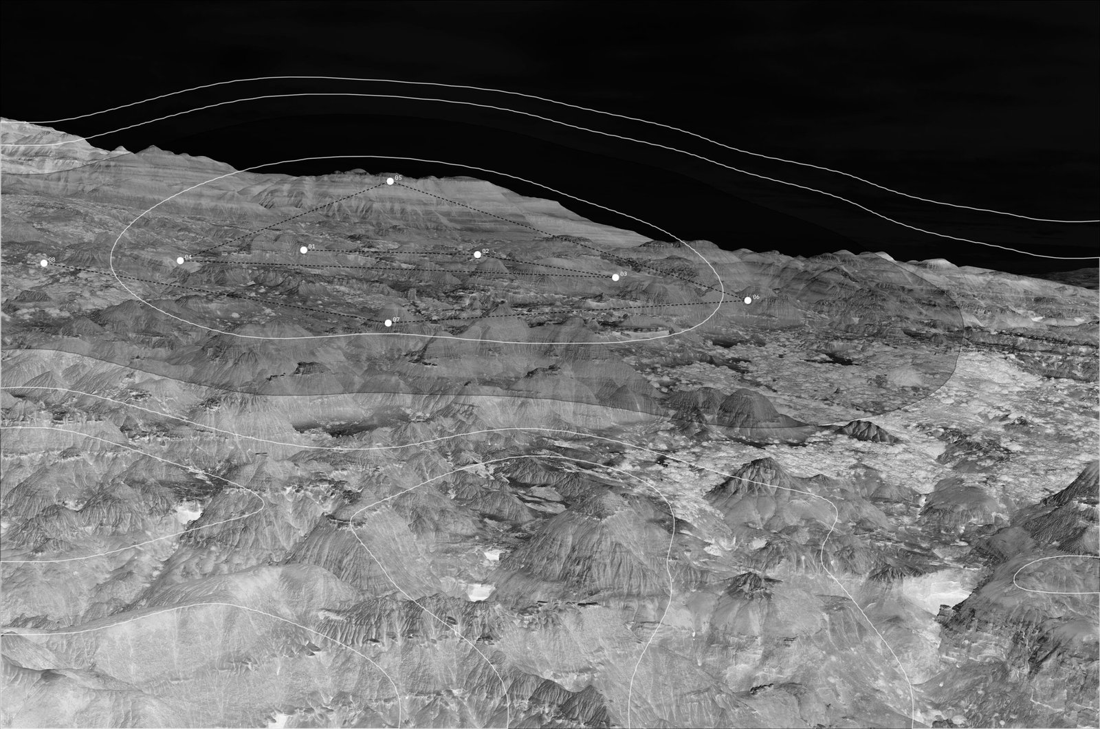 Target: Bosque Petrificado La Leona.
Proceso: Modelo DeepGaze / Inhibición de retorno (Algoritmo Koch-Ullman).
Traducción: El ojo humano. Simulación computacional del recorrido de fijaciones visuales sobre el territorio.
Timestamp: 2025-2026